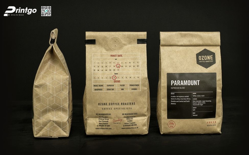 Mẫu bao bì cà phê xuất khẩu dạng túi kraft Mẫu bao bì cà phê xuất khẩu dạng túi kraft