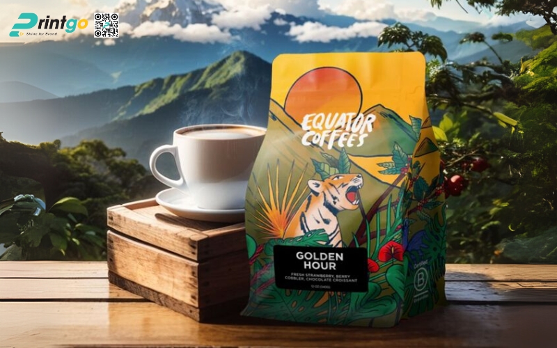 Mẫu bao bì cà phê xuất khẩu dạng túi hàn biên Mẫu bao bì cà phê xuất khẩu dạng túi hàn biên
