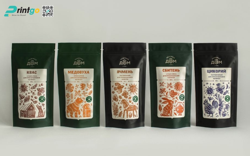 Mẫu bao bì cà phê xuất khẩu dạng túi zipper đáy đứng Mẫu bao bì cà phê xuất khẩu dạng túi zipper đáy đứng