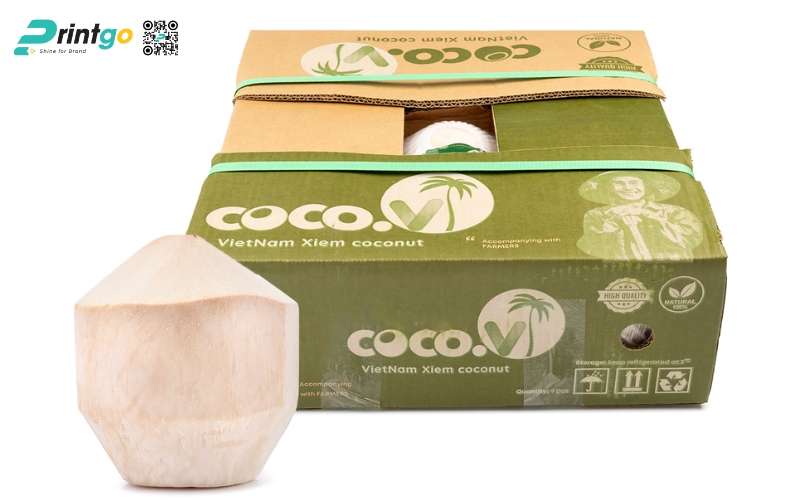 Mẫu thùng giấy đựng trái cây xuất khẩu dừa Mẫu thùng giấy đựng trái cây xuất khẩu dừa