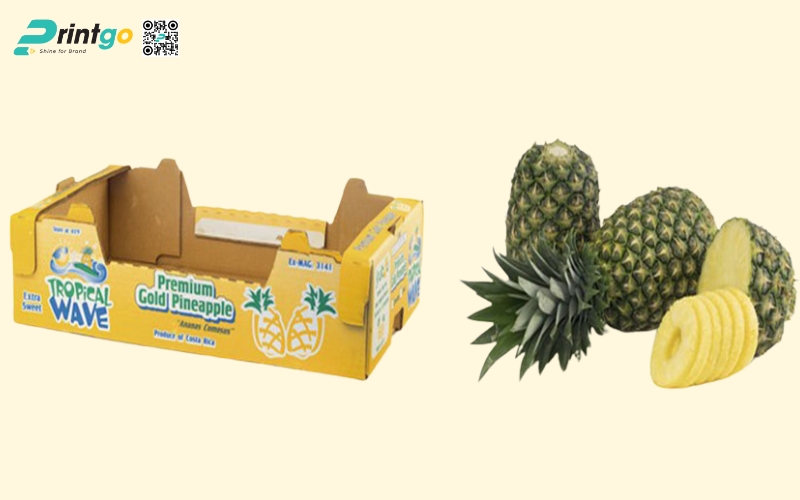 Mẫu thùng giấy đựng trái cây xuất khẩu dứa Mẫu thùng giấy đựng trái cây xuất khẩu dứa