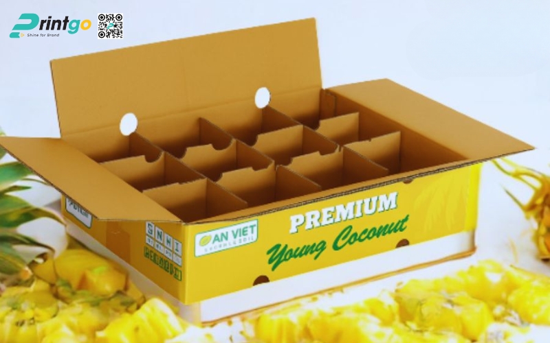Mẫu thùng giấy đựng trái cây xuất khẩu dứa Mẫu thùng giấy đựng trái cây xuất khẩu dứa