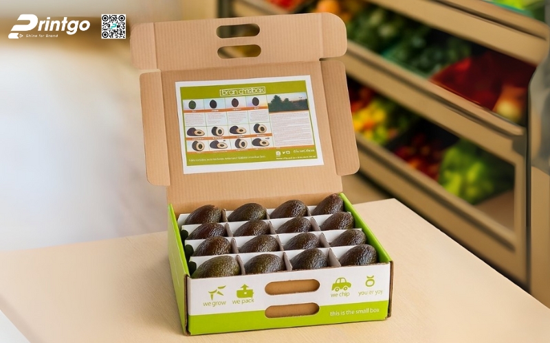 Mẫu thùng giấy đựng trái cây xuất khẩu bơ Mẫu thùng giấy đựng trái cây xuất khẩu bơ