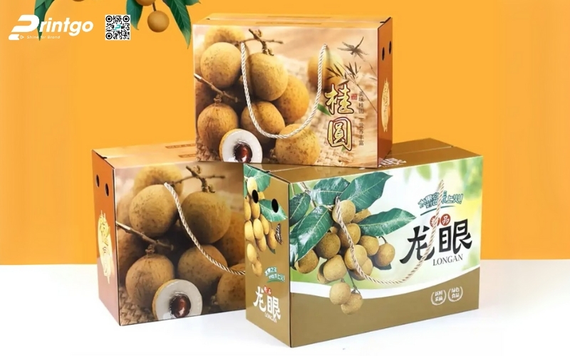Mẫu thùng carton đựng trái cây xuất khẩu nhãn Mẫu thùng carton đựng trái cây xuất khẩu nhãn