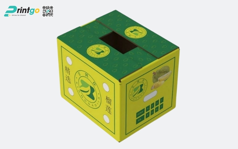 Mẫu thùng carton đựng trái cây xuất khẩu sầu riêng Mẫu thùng carton đựng trái cây xuất khẩu sầu riêng