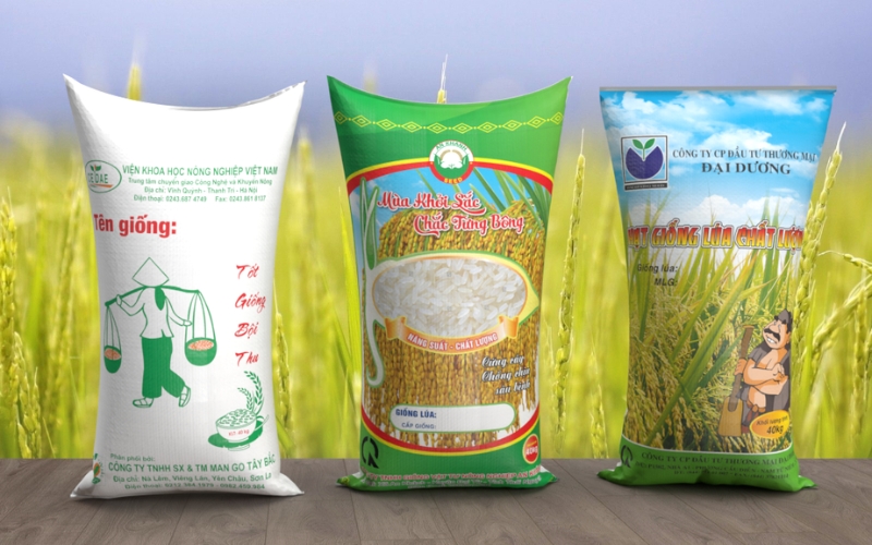 Mẫu in bao bì đựng gạo cao cấp 10kg - 25kg dành cho doanh nghiệp Mẫu in bao bì đựng gạo cao cấp 10kg - 25kg dành cho doanh nghiệp