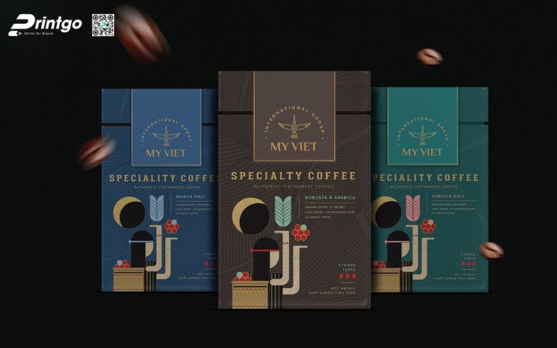 Mẫu bao bì cà phê xuất khẩu dạng hộp cao cấp Mẫu bao bì cà phê xuất khẩu dạng hộp cao cấp