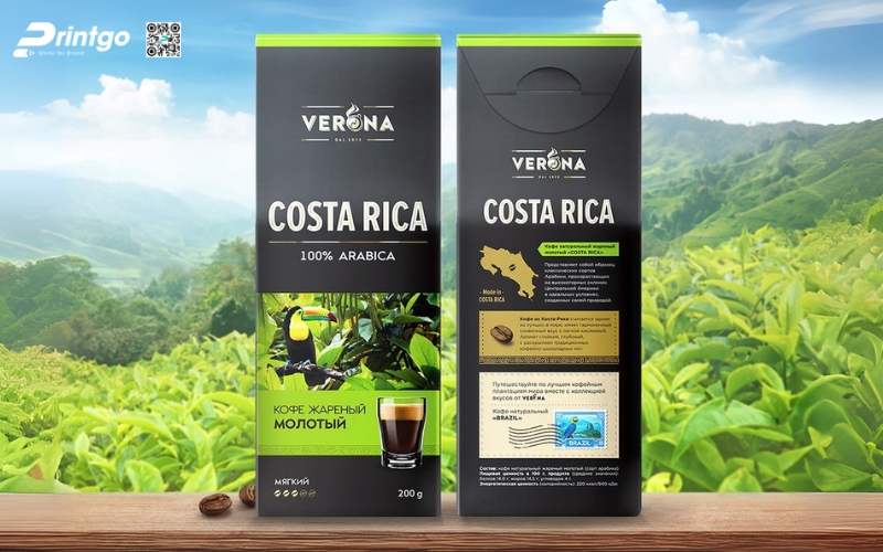 Mẫu bao bì cà phê xuất khẩu dạng túi hàn biên Mẫu bao bì cà phê xuất khẩu dạng túi hàn biên