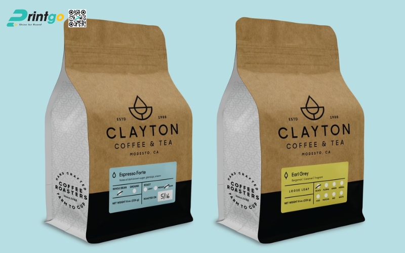 Mẫu bao bì cà phê xuất khẩu dạng túi zipper đáy đứng Mẫu bao bì cà phê xuất khẩu dạng túi zipper đáy đứng