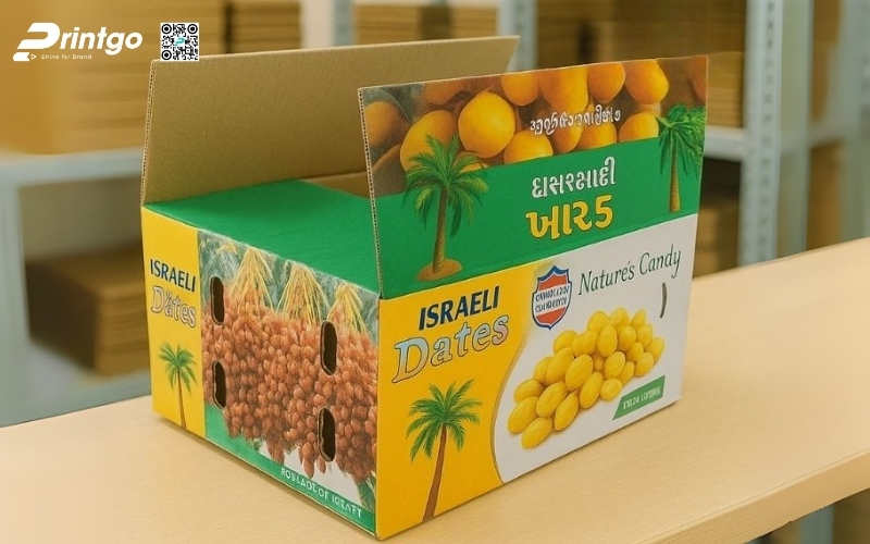 Mẫu thùng carton đựng trái cây xuất khẩu nhãn Mẫu thùng carton đựng trái cây xuất khẩu nhãn