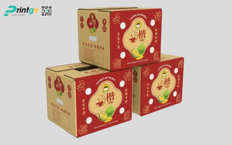 Mẫu thùng carton đựng trái cây xuất khẩu sầu riêng Mẫu thùng carton đựng trái cây xuất khẩu sầu riêng