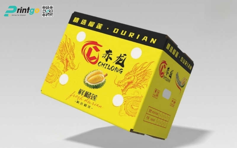 Mẫu thùng carton đựng trái cây xuất khẩu sầu riêng Mẫu thùng carton đựng trái cây xuất khẩu sầu riêng
