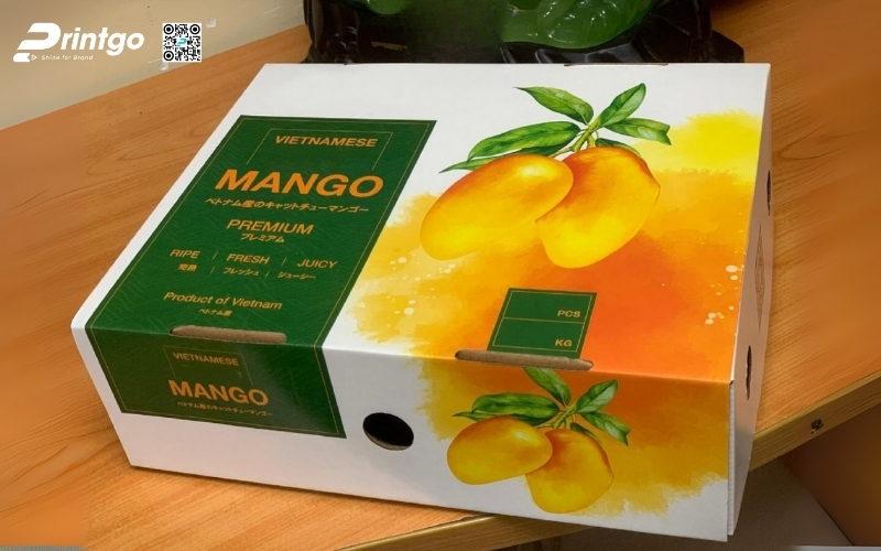 Mẫu thùng carton đựng trái cây xuất khẩu xoài Mẫu thùng carton đựng trái cây xuất khẩu xoài