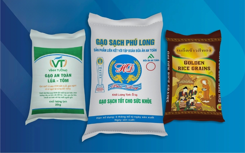 Mẫu in bao bì đựng gạo cao cấp 10kg - 25kg dành cho doanh nghiệp Mẫu in bao bì đựng gạo cao cấp 10kg - 25kg dành cho doanh nghiệp