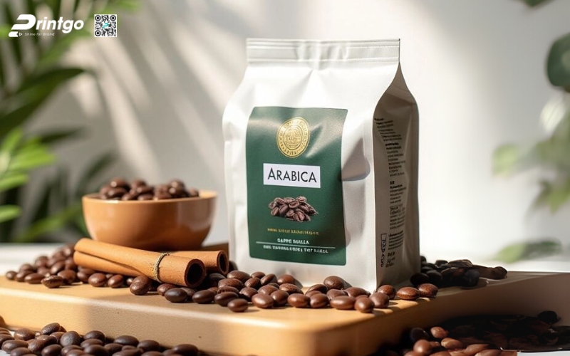 Mẫu bao bì cà phê xuất khẩu dạng túi zipper đáy đứng Mẫu bao bì cà phê xuất khẩu dạng túi zipper đáy đứng