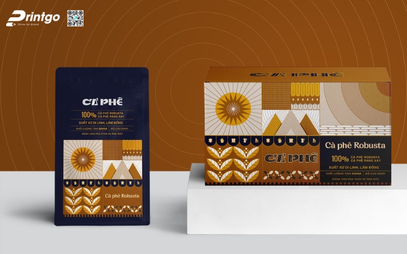 Mẫu bao bì cà phê xuất khẩu dạng hộp mềm Mẫu bao bì cà phê xuất khẩu dạng hộp mềm
