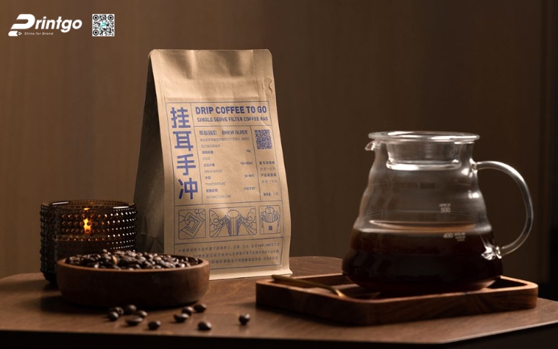 Mẫu bao bì cà phê xuất khẩu dạng túi hàn biên Mẫu bao bì cà phê xuất khẩu dạng túi hàn biên