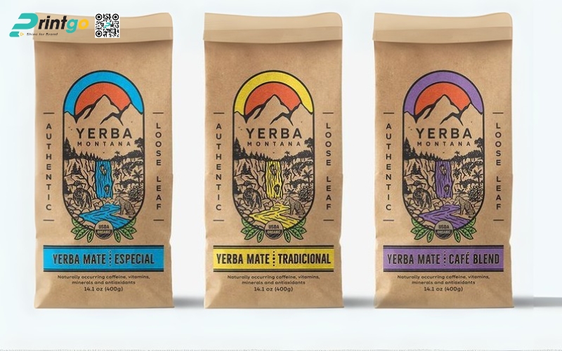 Mẫu bao bì cà phê xuất khẩu dạng túi kraft Mẫu bao bì cà phê xuất khẩu dạng túi kraft