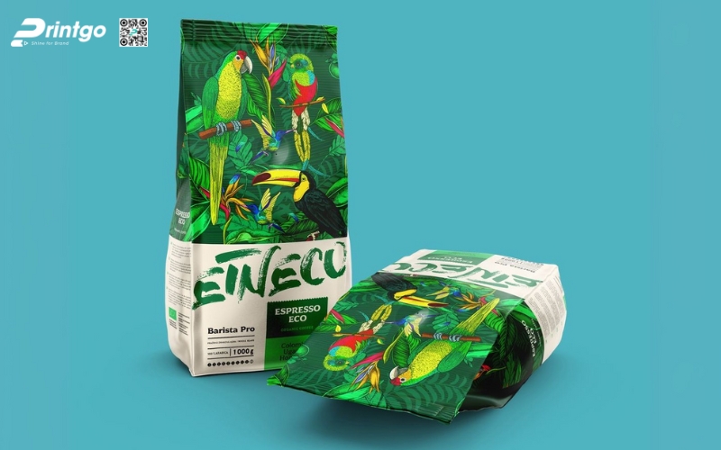 Mẫu bao bì cà phê xuất khẩu dạng túi hàn biên Mẫu bao bì cà phê xuất khẩu dạng túi hàn biên