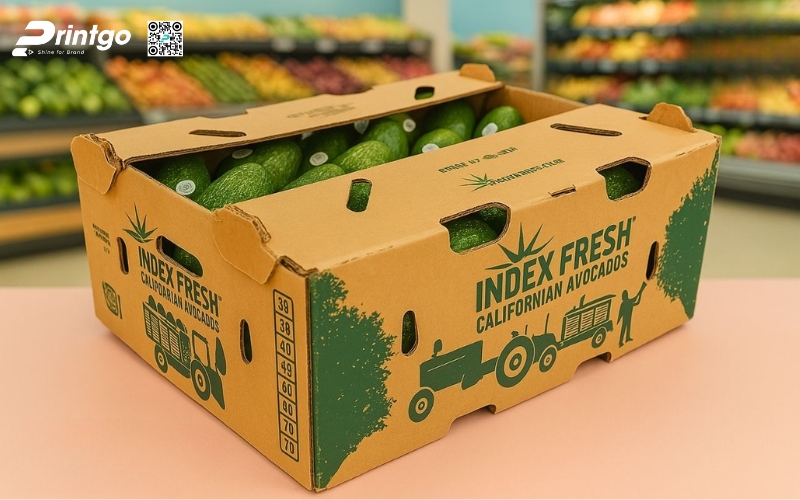 Mẫu thùng giấy đựng trái cây xuất khẩu bơ Mẫu thùng giấy đựng trái cây xuất khẩu bơ