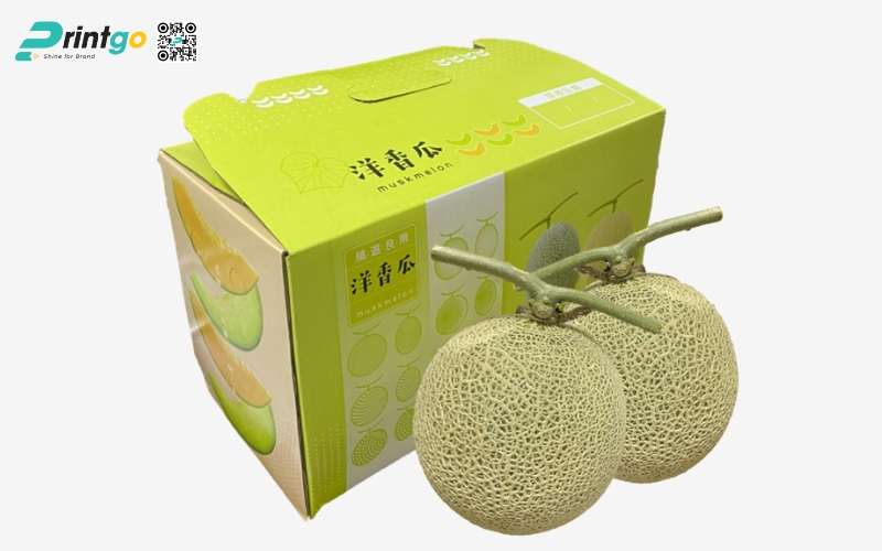 Mẫu thùng carton đựng trái cây xuất khẩu dưa lưới Mẫu thùng carton đựng trái cây xuất khẩu dưa lưới