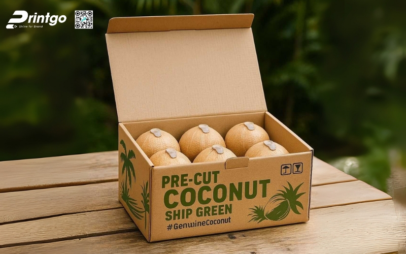 Mẫu thùng giấy đựng trái cây xuất khẩu dừa Mẫu thùng giấy đựng trái cây xuất khẩu dừa