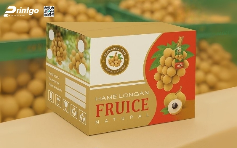 Mẫu thùng carton đựng trái cây xuất khẩu nhãn Mẫu thùng carton đựng trái cây xuất khẩu nhãn
