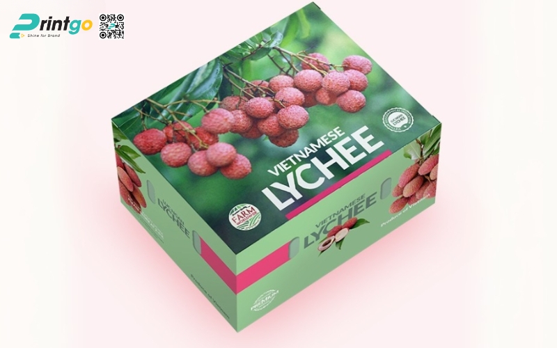 Mẫu thùng giấy đựng trái cây xuất khẩu vải Mẫu thùng giấy đựng trái cây xuất khẩu vải