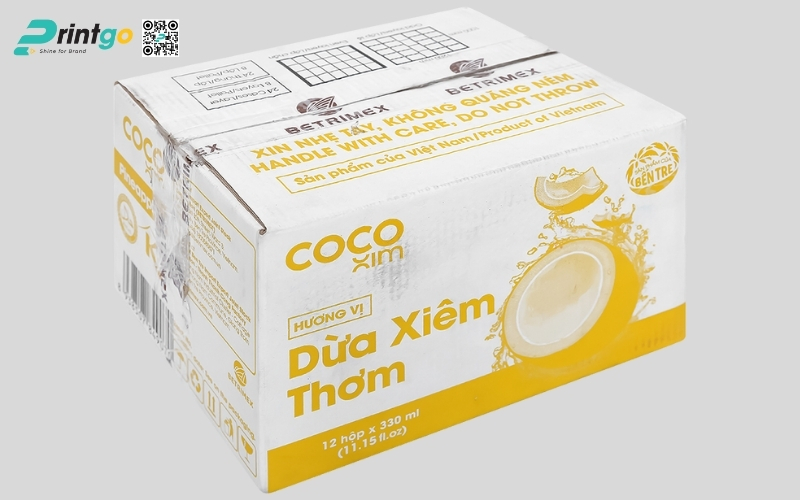 Mẫu thùng carton đựng dừa xiêm xuất khẩu Mẫu thùng carton đựng dừa xiêm xuất khẩu