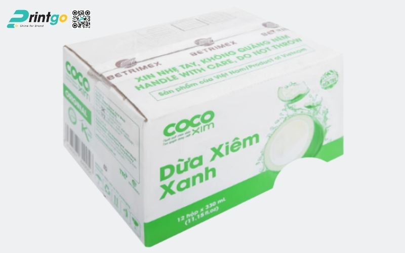 Mẫu thùng carton đựng dừa xiêm xuất khẩu Mẫu thùng carton đựng dừa xiêm xuất khẩu