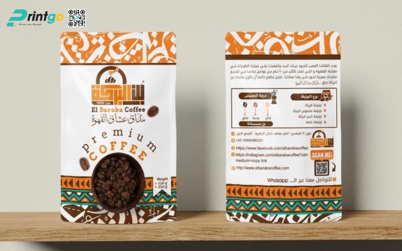 Mẫu bao bì cà phê xuất khẩu dạng túi hàn biên Mẫu bao bì cà phê xuất khẩu dạng túi hàn biên
