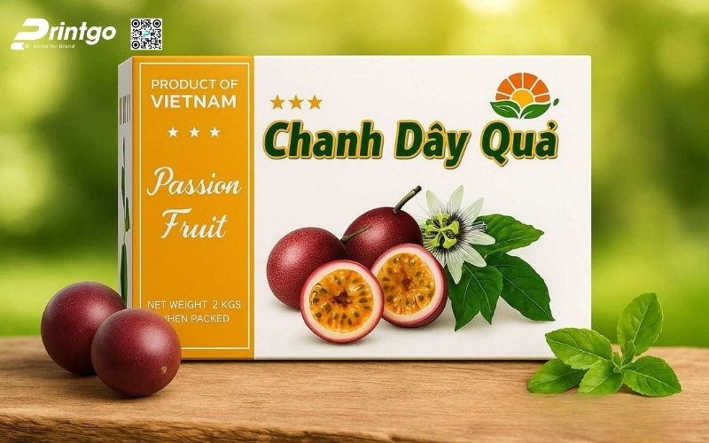 Mẫu bao bì xuất khẩu trái cây chanh leo Mẫu bao bì xuất khẩu trái cây chanh leo