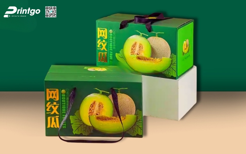 Mẫu thùng carton đựng trái cây xuất khẩu dưa lưới Mẫu thùng carton đựng trái cây xuất khẩu dưa lưới