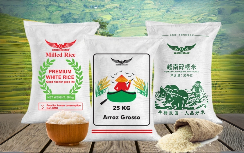Mẫu in bao bì đựng gạo cao cấp 10kg - 25kg dành cho doanh nghiệp Mẫu in bao bì đựng gạo cao cấp 10kg - 25kg dành cho doanh nghiệp