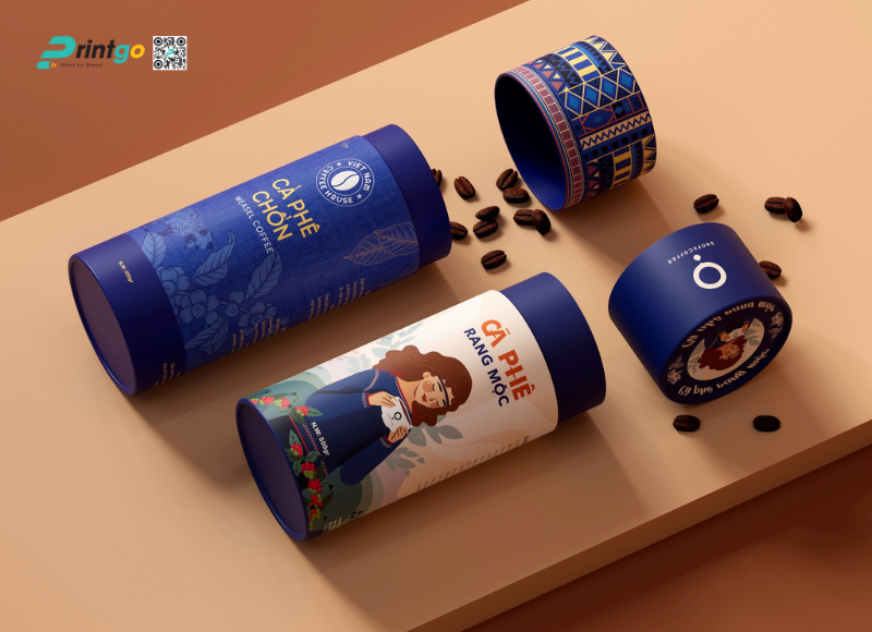 Hộp trụ tròn đựng cafe cao cấp Hộp trụ tròn đựng cafe cao cấp