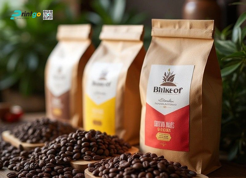 Túi zip Kraft đựng cafe Túi zip Kraft đựng cafe