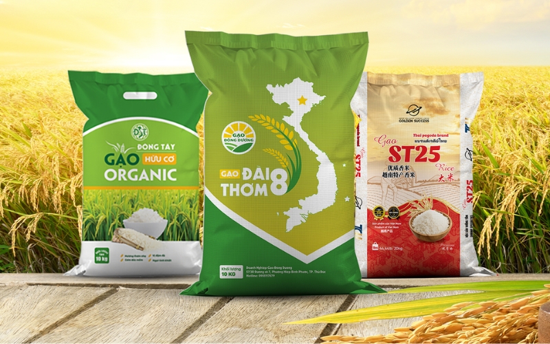 Mẫu in bao bì đựng gạo cao cấp 10kg - 25kg dành cho doanh nghiệp Mẫu in bao bì đựng gạo cao cấp 10kg - 25kg dành cho doanh nghiệp