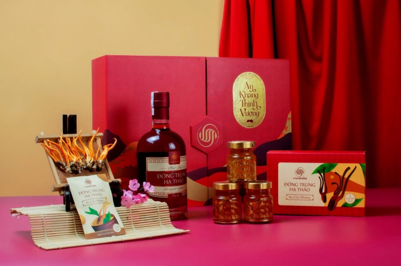 Mẫu hộp đông trùng hạ thảo quà biếu doanh nghiệp Mẫu hộp đông trùng hạ thảo quà biếu doanh nghiệp