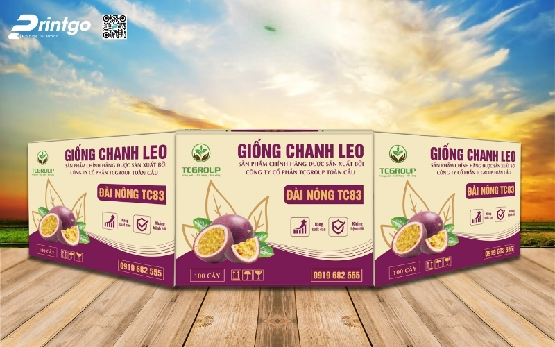 Mẫu bao bì xuất khẩu trái cây chanh leo Mẫu bao bì xuất khẩu trái cây chanh leo