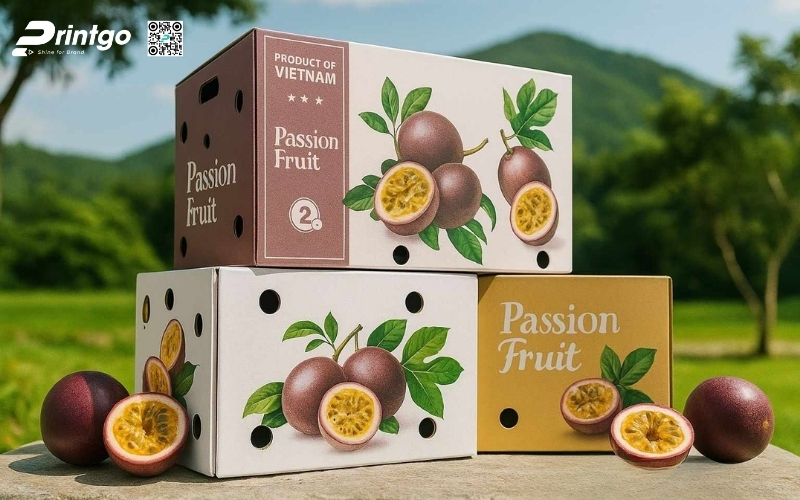 Mẫu bao bì xuất khẩu trái cây chanh leo Mẫu bao bì xuất khẩu trái cây chanh leo