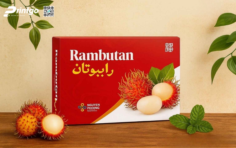 Mẫu bao bì xuất khẩu trái cây chôm chôm Mẫu bao bì xuất khẩu trái cây chôm chôm