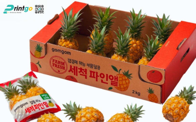 Mẫu thùng giấy đựng trái cây xuất khẩu dứa Mẫu thùng giấy đựng trái cây xuất khẩu dứa