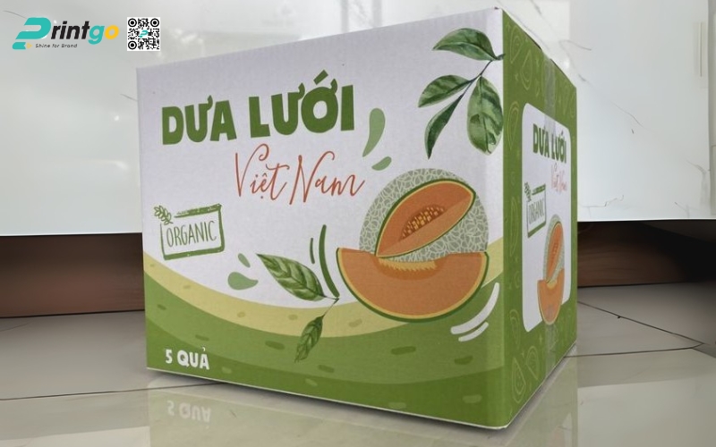 Mẫu thùng carton đựng trái cây xuất khẩu dưa lưới Mẫu thùng carton đựng trái cây xuất khẩu dưa lưới