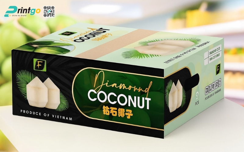 Mẫu thùng giấy đựng trái cây xuất khẩu dừa Mẫu thùng giấy đựng trái cây xuất khẩu dừa