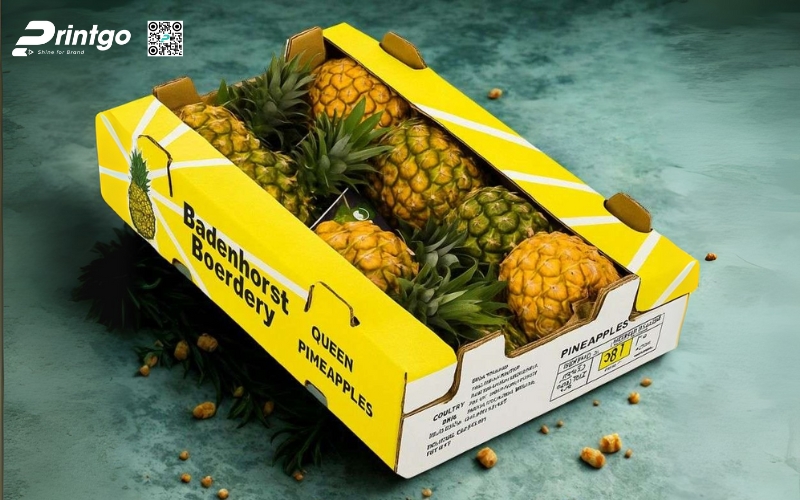 Mẫu thùng giấy đựng trái cây xuất khẩu dứa Mẫu thùng giấy đựng trái cây xuất khẩu dứa