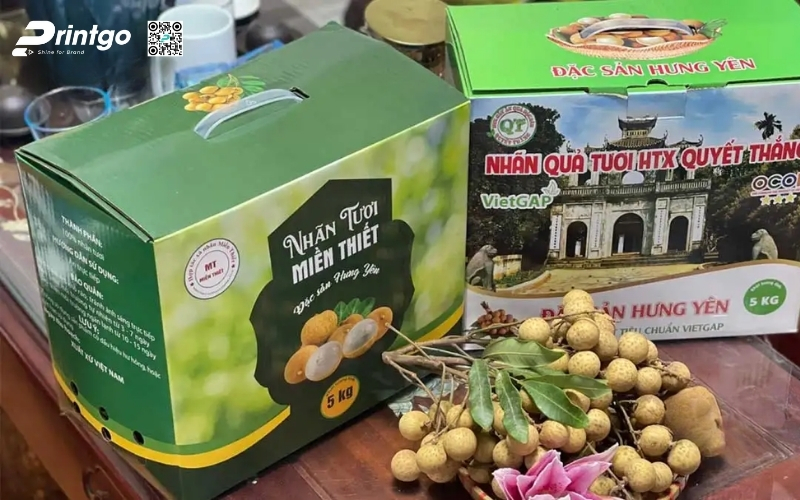 Mẫu thùng carton đựng trái cây xuất khẩu nhãn Mẫu thùng carton đựng trái cây xuất khẩu nhãn