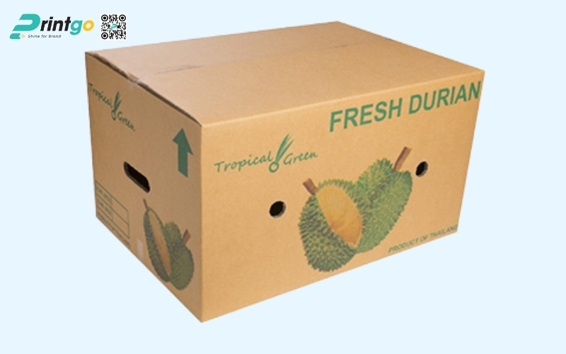 Mẫu thùng carton đựng trái cây xuất khẩu sầu riêng Mẫu thùng carton đựng trái cây xuất khẩu sầu riêng