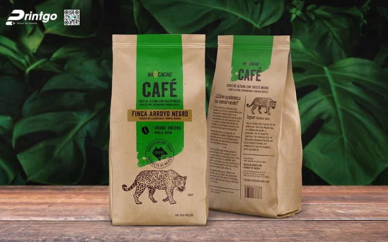 Mẫu bao bì cà phê xuất khẩu dạng túi kraft Mẫu bao bì cà phê xuất khẩu dạng túi kraft