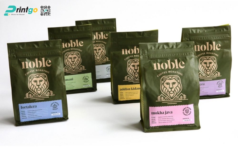 Mẫu bao bì cà phê xuất khẩu dạng túi zipper đáy đứng Mẫu bao bì cà phê xuất khẩu dạng túi zipper đáy đứng