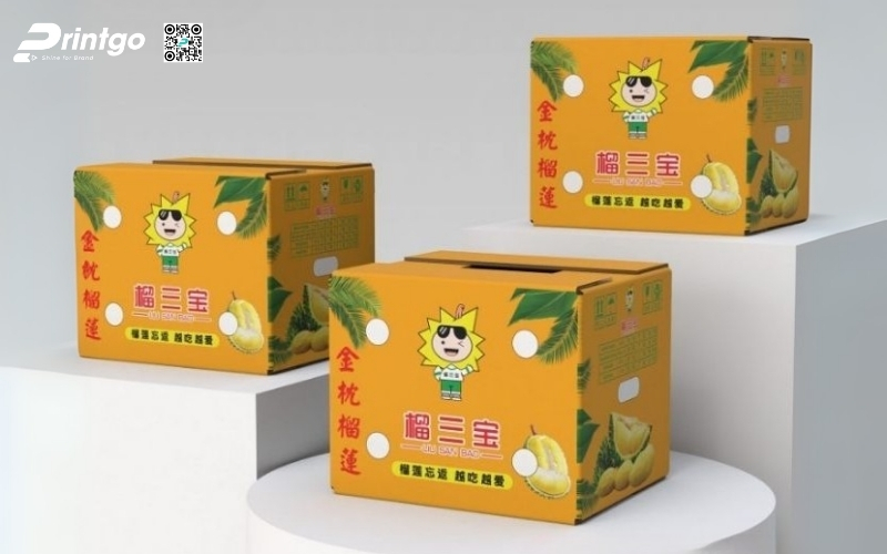 Mẫu thùng carton đựng trái cây xuất khẩu sầu riêng Mẫu thùng carton đựng trái cây xuất khẩu sầu riêng